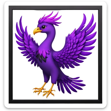 number 1 purple background with a pheonix and black writting sticker