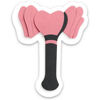 BLACKPINK-inspired object, black and pink colors, creative and textured appearance, Paper Craft style sticker