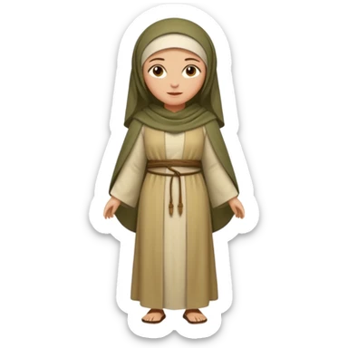 fullbody Jerusalem woman in ancient robes and headscarf, no crosses or Christian symbols sticker