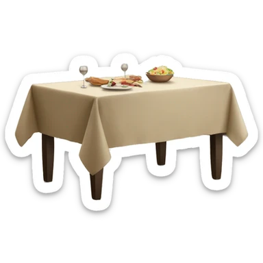 Big dining table with beige table cloth sticker