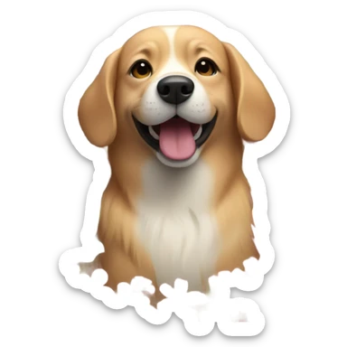 Dog with flowers  sticker