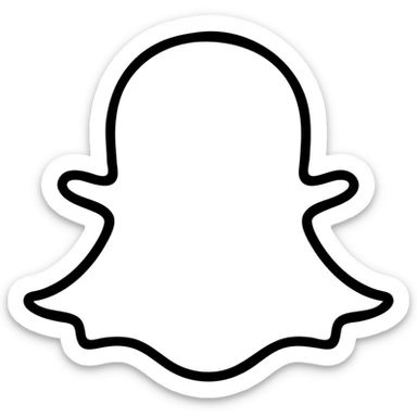 Snapchat ghost logo, simple social media icon sticker