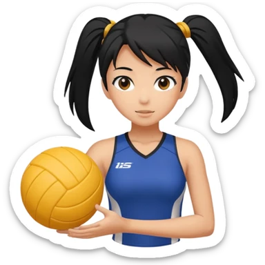 volleyball player, anime girl, with volleyball ball sticker