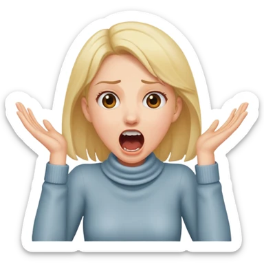 girl with hands around neck screaming  sticker