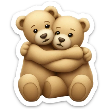 two teddy bears hugging sticker
