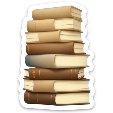 stack of beige books, aesthetics  sticker