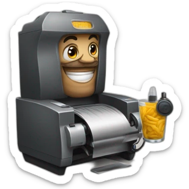 Tatuador con máquina de tatuar sticker