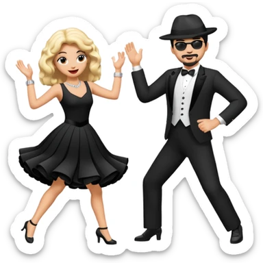 2 perros poddle uno macho y una hembra bailando  sticker