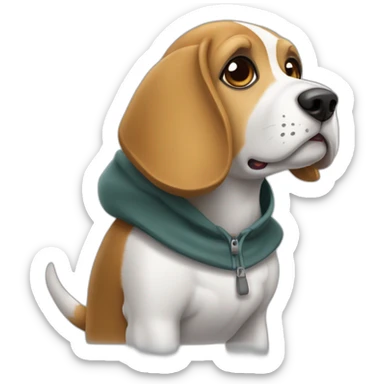 Beagle avec une cagoule  sticker