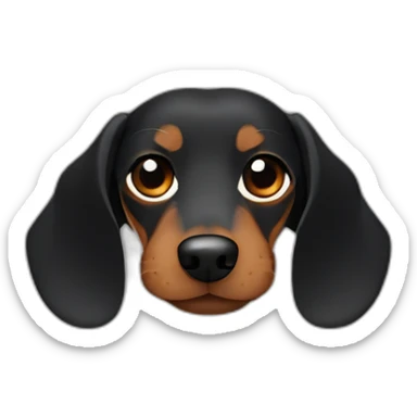 Black fire Wire-haired Dachshund face sticker