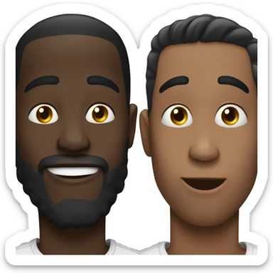 2 black guys kissing sticker