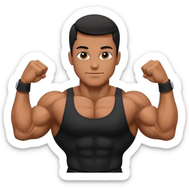 bodybuilder wearing black sticker