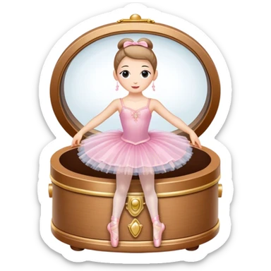 A ballet dancer stands in a music box A ballet dancer stands in a music box sticker
