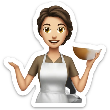 Brunette Housewife cooking  sticker