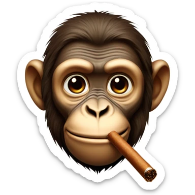 Monkey with cigar sticker