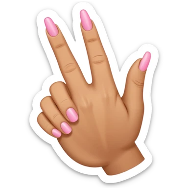 Extend your thumb, index finger, and middle finger straight out, tuck your ring finger and pinkie down  sticker