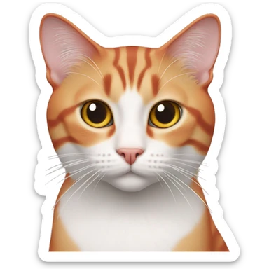Gar Red white male cat looking in the camera  sticker