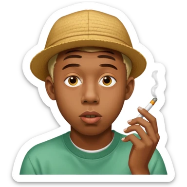 Tyler the creator lighting two cigarettes from his nose  sticker
