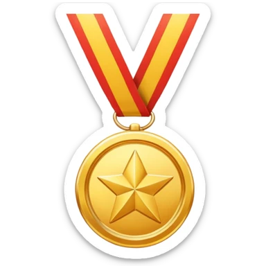 JUST THE CIRCLE  golden medal with a glossy finish, central clean,  sticker