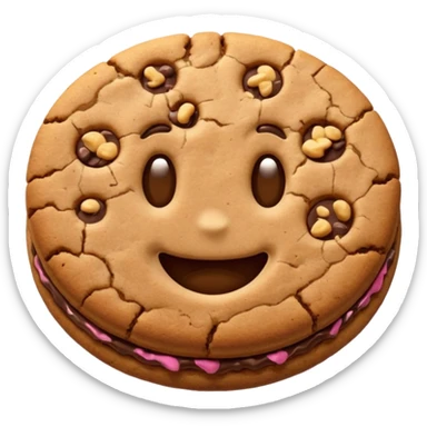 brown emojis of cookie, tulip, leaf, chocolate separately but only one of them sticker
