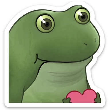 frog with heart eyes sticker