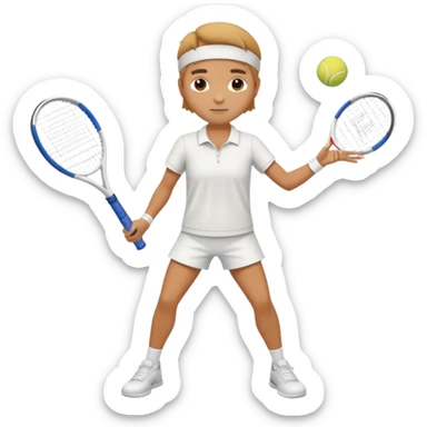 High resolution full body of a tennis player sticker