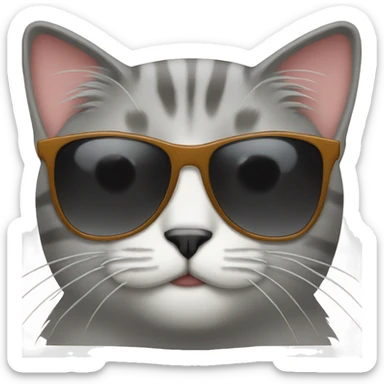 Cat with sunglasses sticker