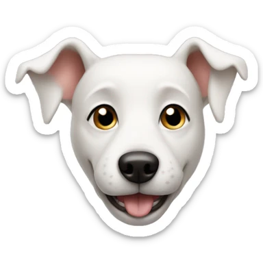 skinny smiling white dog head sticker