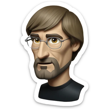 Warcraft award winning Steve Jobs in IKEA style, oil paint, mysterious eyes, intricate lips, masterpiece pose, odd perspective, beautiful, desirable, logical, midsommar, ikea sticker