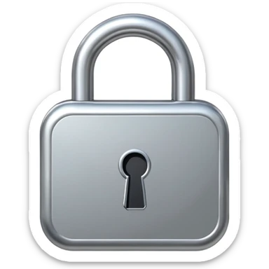 A chrome silver lock and key emoji, smooth metallic surfaces, glossy reflections, luxury swag vibe, minimal iOS emoji style, centered on clean white background sticker