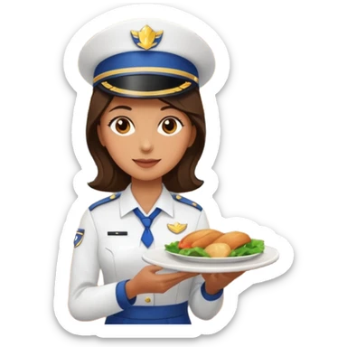 woman carrying plates in a restaurant sticker