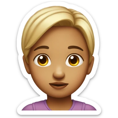 A little girl giving Side eye sticker