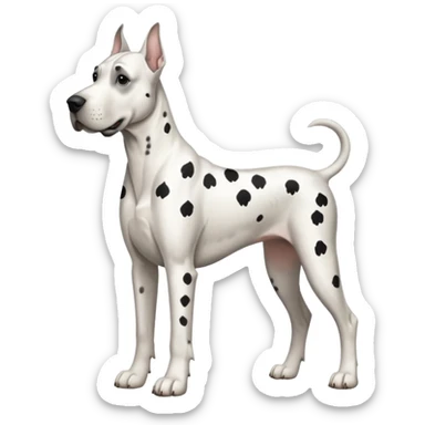 white Great Dane with black spots sticker