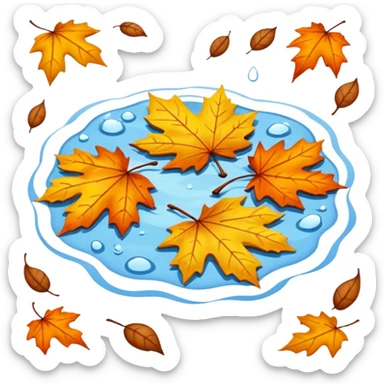 autumn puddle sticker