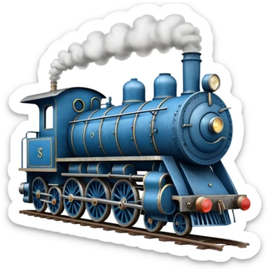 Make a blue steam train sticker