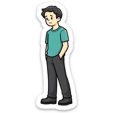 awkward man standing sticker