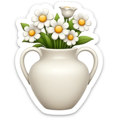 White Flower vase sticker
