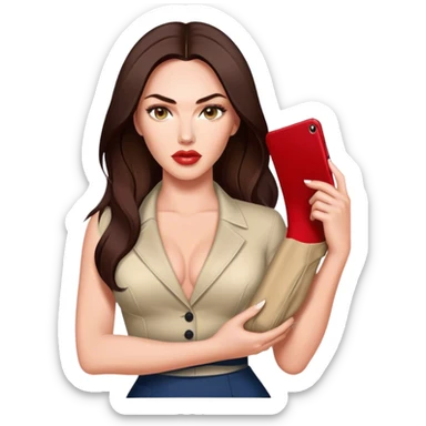 Draw Megan Fox cornering Scarlett Johansson. Megan holding Scarlett's outfit. sticker