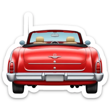 rear view classic red convertible sticker