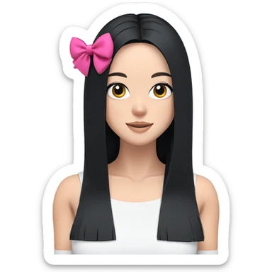 smiling girl with black hair sticker