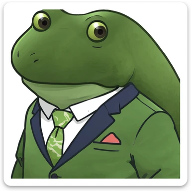 bufo in a japanese suit sticker