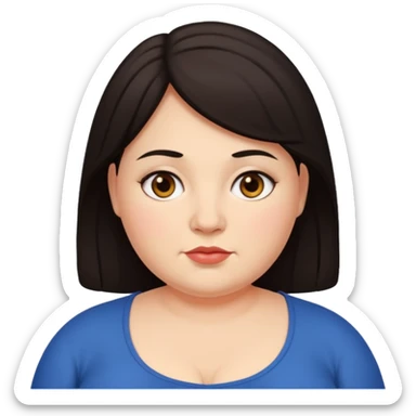 Darkhaired, slightly overweight woman. sticker