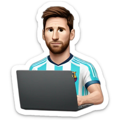 Leo messi with laptop sticker