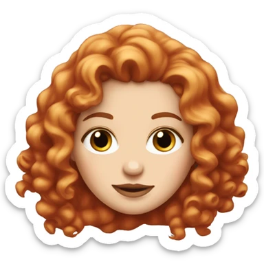 White girl with red voluminous curls and earrings sticker