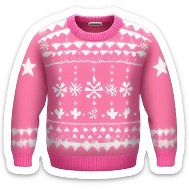 Realistic isolated pink ugly Christmas sweater. sticker