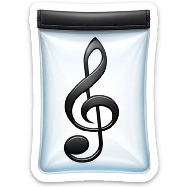 ziplock bag with a musical note inside sticker