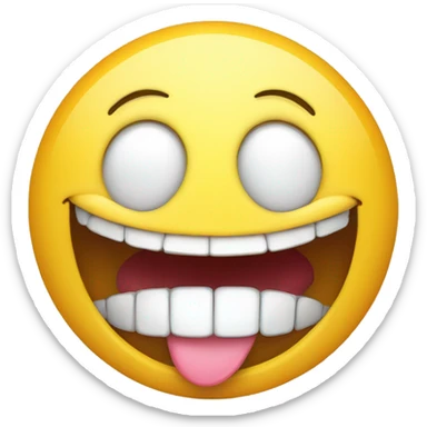 Smiley with tongue over upper teeth  sticker