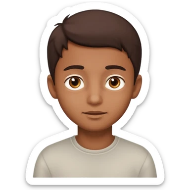profile picture of a charming brown boy, bright eyes, simple background sticker