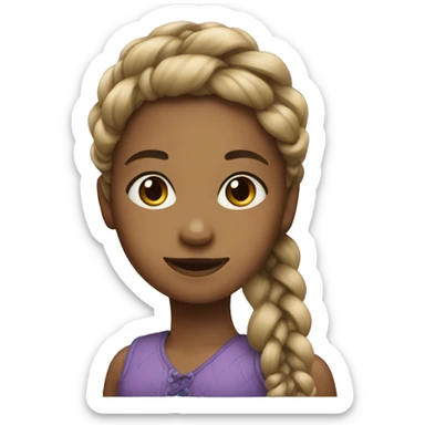 Girl with braided hair  sticker