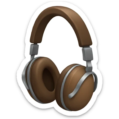brown headphones sticker